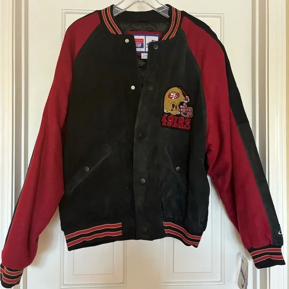 BNWT Vintage San Francisco 49ers Jacket suede team NFL logo athletic XL Rare 90s